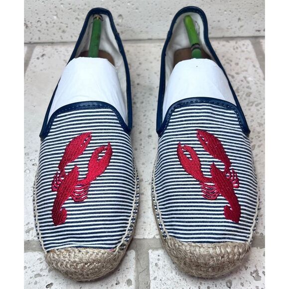 G.H. Bass & Co. Jenna Critter Lobster Crawfish Flats Red Blue Espadrilles Sz 9 - Picture 2 of 10